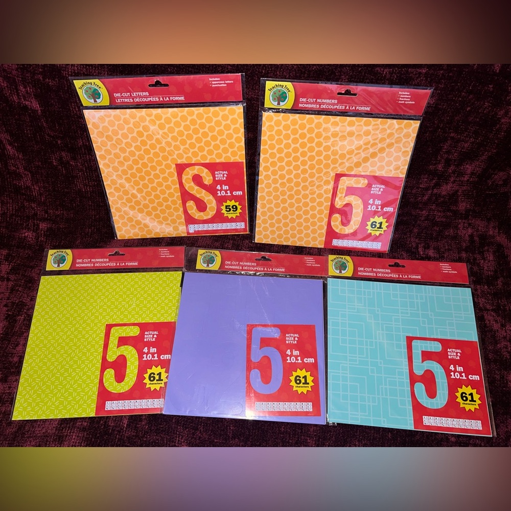 NWT Teaching Tree Bulletin Board Die-Cut Numbers And Letters 4"